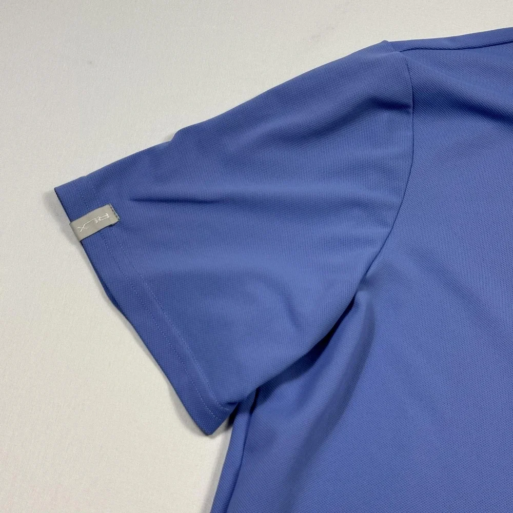 RLX Ralph Lauren Polo Shirt Mens Medium Blue Golf 2012 PGA Quail Hollow Pocket